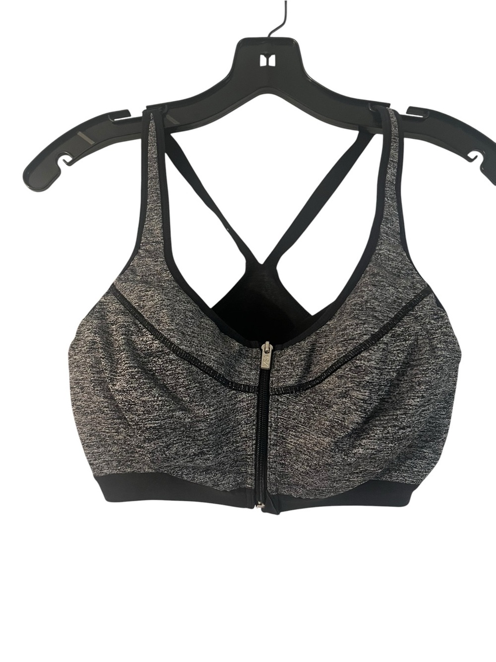 Victoria's Secret Gray Black Front-Zip Sports Bra